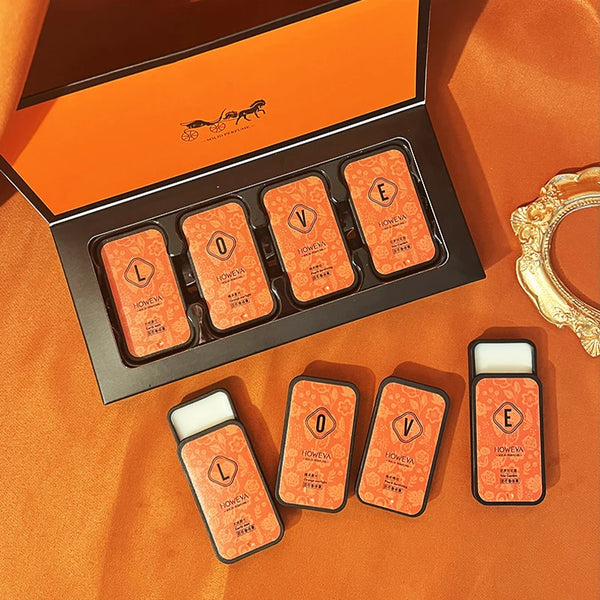 4pcs Solid Perfume Set – Floral & Fruity Long-Lasting Scents